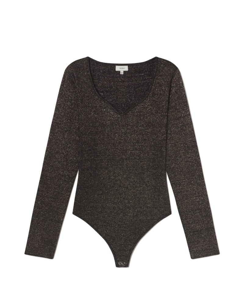 Front of a size 1X Tori Bodysuit in Black Multi by The Odells. | dia_product_style_image_id:253258